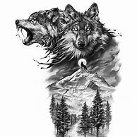 Image result for Wolf Tattoo Sketch
