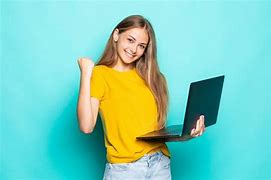 Image result for Girl with Laptop iPad