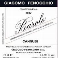 Image result for Giacomo Fenocchio Barolo Cannubi