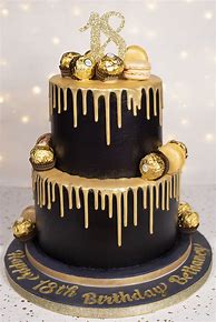 Image result for Black and Gold Cake Design