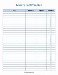 Image result for Library Book Tracker Printable