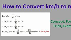Image result for Km/Hr to M S Formula