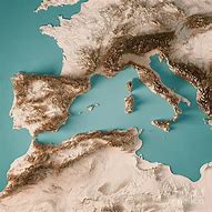 Image result for Mediterranean Sea Topographic Map
