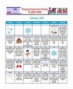 Image result for Preschool Curriculum Calendar