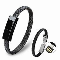 Image result for Leather Portable USB Type C and Micro Bracelet Phone Charger