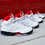 Image result for Retro 5 Fire Red Sneakers