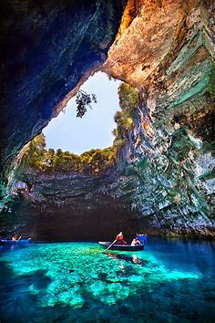 Melissani Cave Lake, Kefalonia Greece