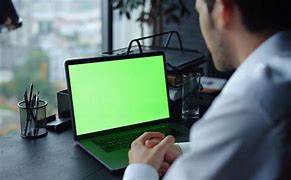 Image result for Man with Green Screen and Laptop