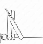 Image result for Cricket Bat and Ball and Stumps Line Drawing