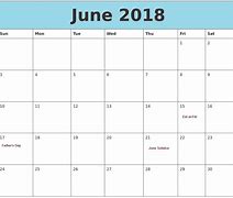 Image result for June 2018 Calendar with Holidays
