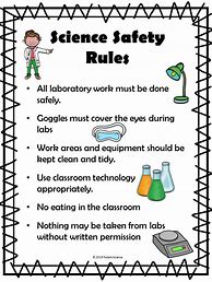 Image result for Science Safety Poster for Elementary School