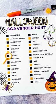 Image result for Adult Halloween Scavenger Hunt