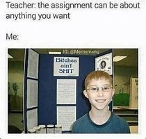 Image result for The Assignment Can Be About Anything You Want Meme
