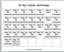 Image result for Printable Plank Challenge Chart