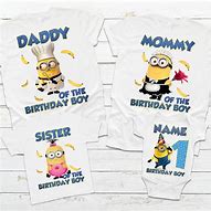 Image result for Minion 1st Birthday Shirt
