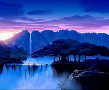 Image result for Sunset Paradise Waterfall Phone Wallpaper