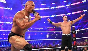 Image result for The Rock and John Cena WrestleMania Pic
