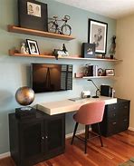 Image result for Wall Shelf above the Computer Desk