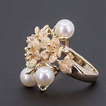 Image result for Pearl and Diamond Ring Estate Jewellery