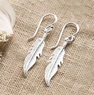 Image result for Sterling Silver Feather Earrings