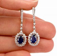 Image result for Sapphire and Diamond Drop Earrings