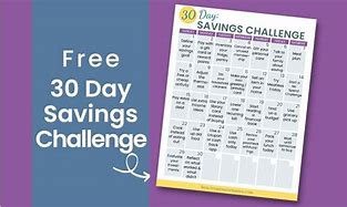 Image result for 30-Day Savings Challenge Printable