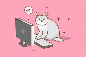 Image result for Cat Computer Cartoon