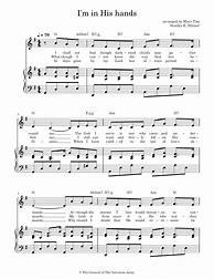 Image result for I'm in His Hands Sheet Music