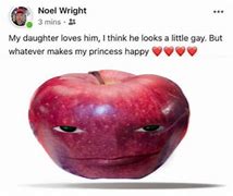 Image result for Apple with a Face Suspicious Meme