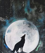 Image result for Wolf Silhouette Acrylic Painting