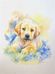Cucciolo di labrador 50 x 36 by WatercolorsRavera on Etsy, €220.00 | Animal paintings, Dog paintings, Watercolor dog