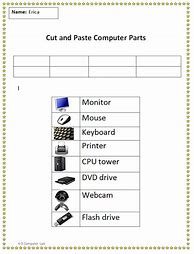 Image result for Matching Computer Parts Worksheet
