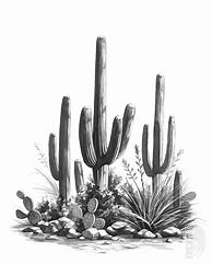 Image result for Desert Cactus Drawing