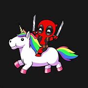 Image result for Deadpool Riding a Unicorn Drawing