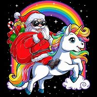 Image result for Santa Riding a Unicorn