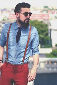 Image result for Leather Fashionable Suspenders for Men