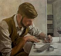 Image result for Man Writing Letter Painting