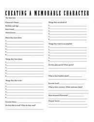 Image result for Character Worksheets for Writers