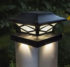 Image result for lighted deck posts caps light