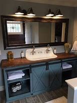 Image result for Barn Door Bathroom Vanity