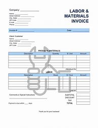 Image result for Simple Material and Labor Invoice Template