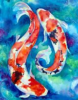 Image result for Fish Swimming Paintings