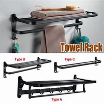 Image result for Hotel Towel Rack with Shelf