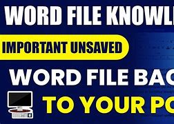 Image result for Recover Unsaved Word Document PC