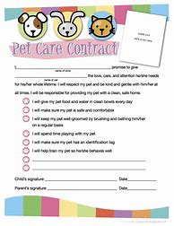 Image result for Printable Kid Contract