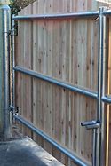 Image result for Metal Post Wood Fence Gate