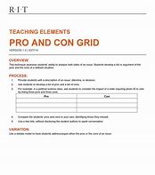 Image result for Pro Con Document