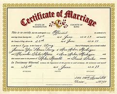 Image result for Washington Marriage Certificate