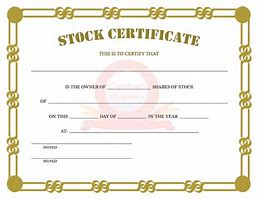Image result for Stock Certificate Sample