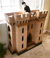Image result for Cardboard Cat House Castle
